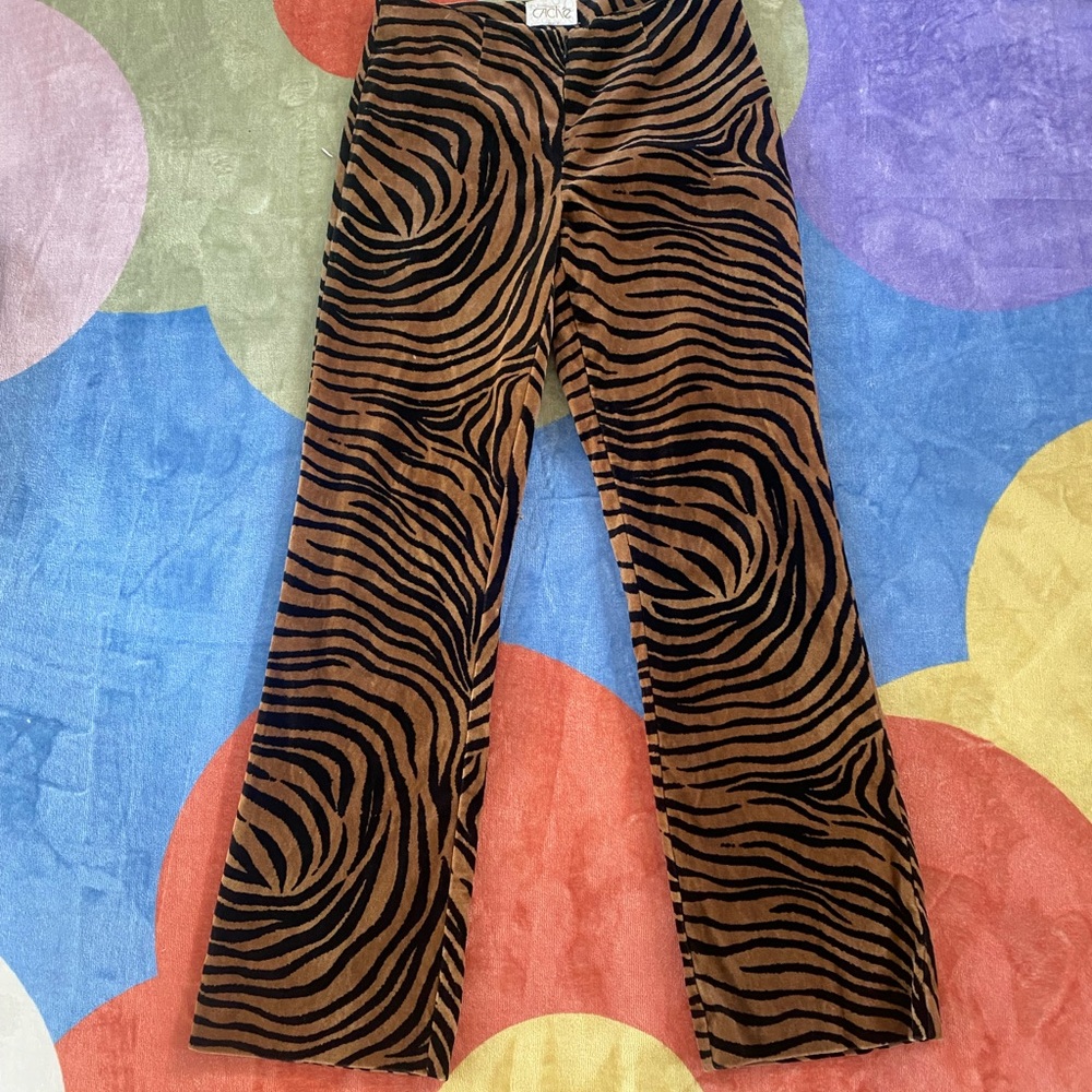 Cache Zebra Print Pants - Brown and Black